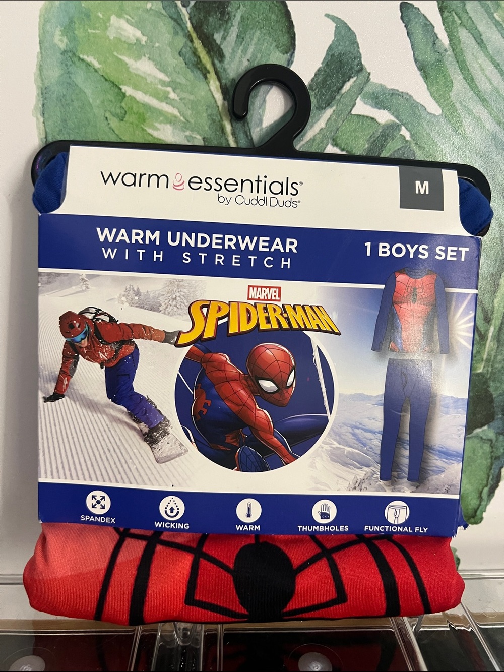 Cuddl Duds Boys Spider-Man Warm Underwear Set - Red, Blue, Black